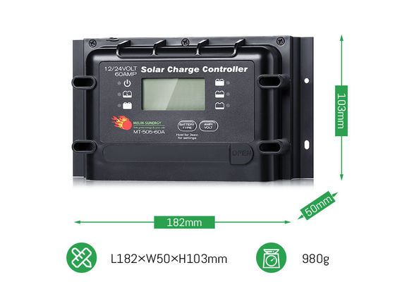 12V 24V 60A Schwerlast-Digital-Solarsystem-Regulator mit 2280W maximaler PV-Leistung