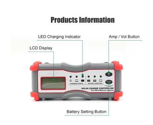 600W IP65 5-Stufen-Lade Digitaler Solar-Laderegler PWM Solar System Laderegler