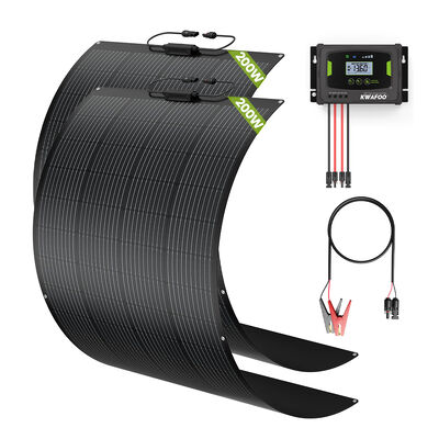 400W Solarpanel-Kit mit MPPT-Laderegler und 2 semi-flexiblen Solarpanelen, geeignet für 8 verschiedene Batterietypen, Überwachung der Systemdaten auf dem Mobiltelefon
