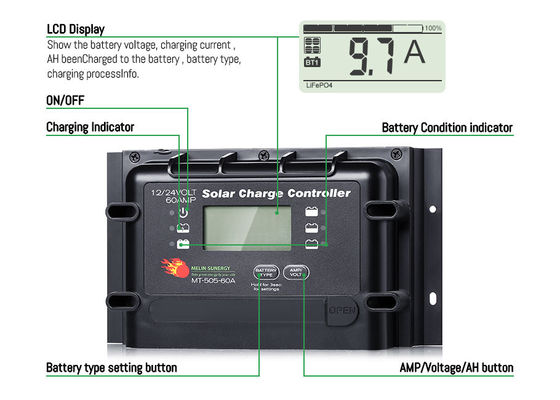 12V/24V kompatibler, IP22-zertifizierter digitaler Solar-Laderegler mit 2 Jahren Garantie