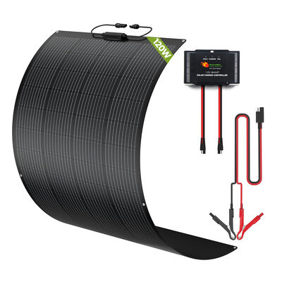 100W 120W Leichtgewicht RV-Solarzellen-Kit für 12-Volt-System für Wohnmobil mit IP65 wasserdichtem intelligenten Ladecontroller für sowohl Blei-Säure als auch Lithiumbatterien